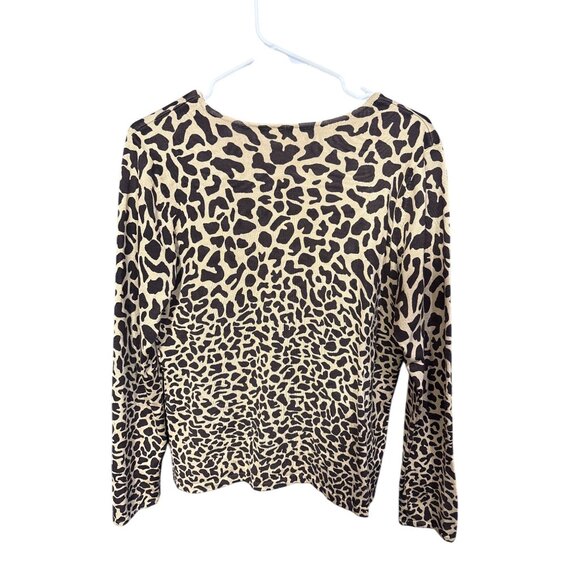 Vintage Talbots Leopard Print Long Sleeve Top L Silk Blend Dry‎ Clean Only - Picture 5 of 5